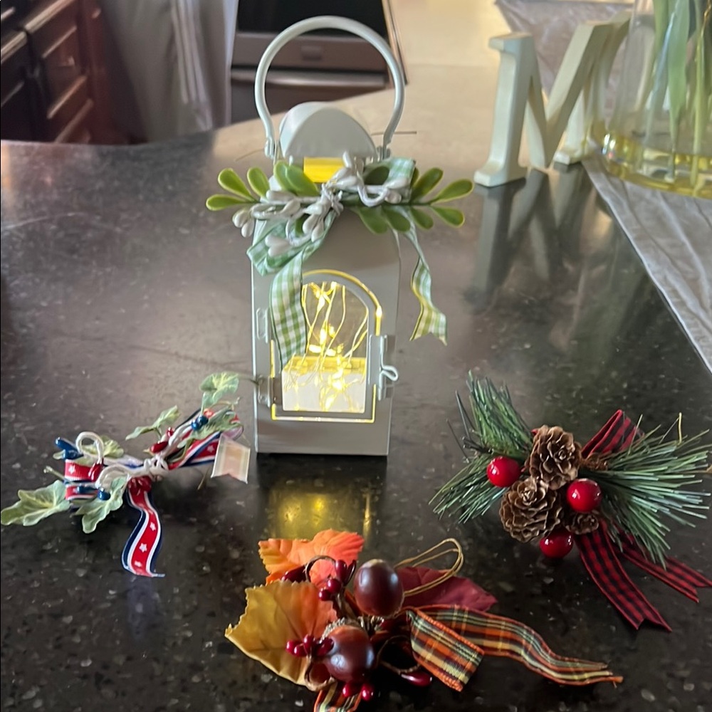 Decorative Lantern with Festive Accents